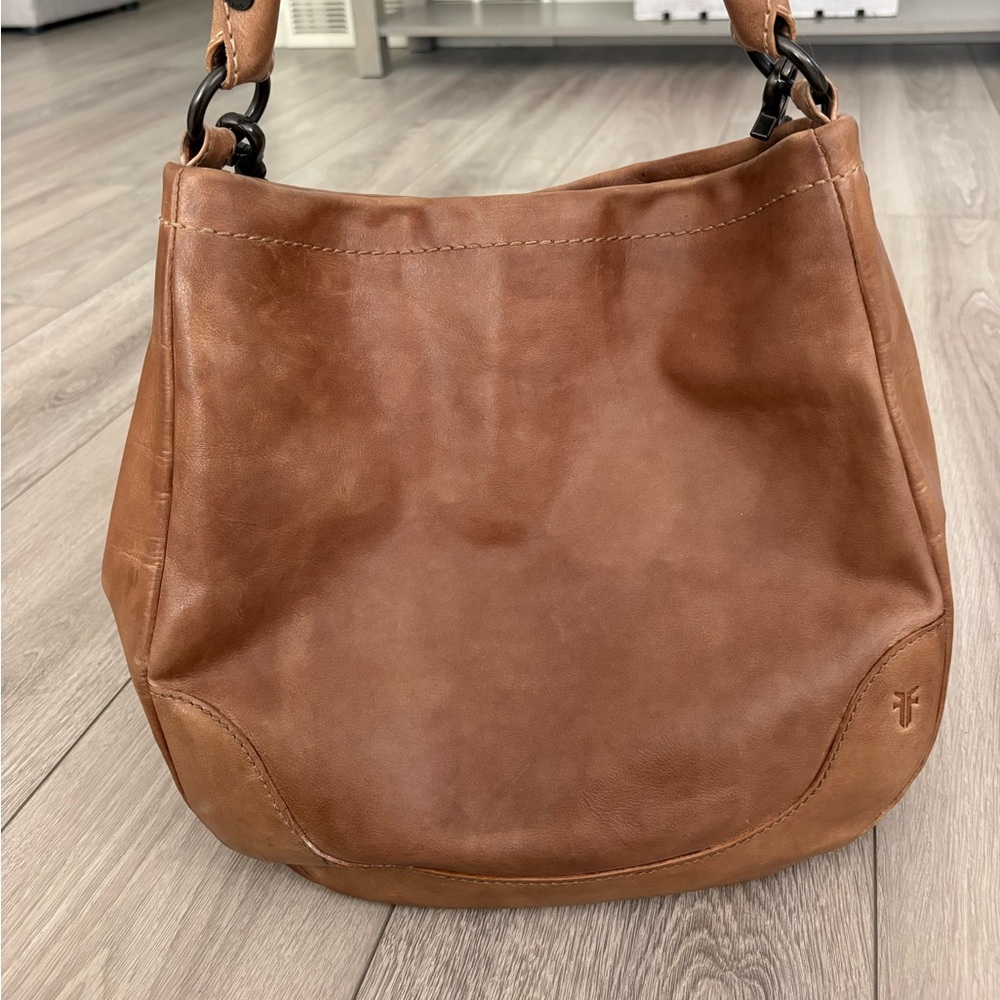 FRYE Melissa Hobo Crossbody Distressed Leather Bag $388